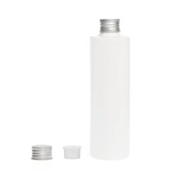 Botella 250 ml HDPE Blanco Recta con Tapón Aluminio con Obturador (24/410) - Botellas HDPE
