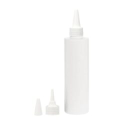 Botella 250 ml HDPE Blanco Recta con Tapón Cánula rosca Blanco (24/410) - Botellas HDPE