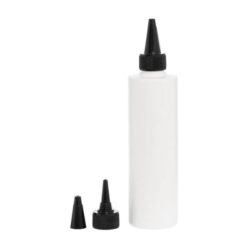 Botella 250 ml HDPE Blanco Recta con Tapón Cánula rosca Negro (24/410) - Botellas HDPE