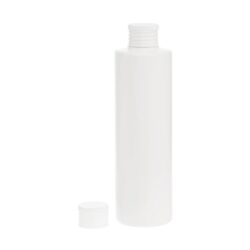 Botella 250 ml HDPE Blanco Recta con Tapón Blanco (24/410) - Botellas HDPE