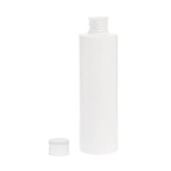 Botella 250 ml HDPE Blanco Recta con Tapón Traslúcido (24/410) - Botellas HDPE