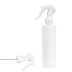 Botella 250 ml HDPE Blanco Recta con Vaporizador Trigger Blanco (24/410) - Botellas
