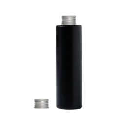 Botella 250 ml HDPE Negro Recta con Tapón Aluminio (24/410) - Botellas HDPE