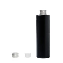 Botella 250 ml HDPE Negro Recta con Tapón Aluminio con Obturador (24/410) - Botellas HDPE