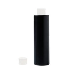 Botella 250 ml HDPE Negro Recta con Tapón Blanco (24/410) - Botellas HDPE