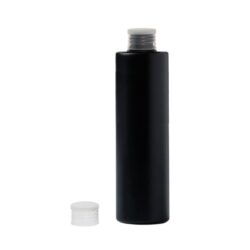 Botella 250 ml HDPE Negro Recta con Tapón Natural (24/410) - Botellas HDPE