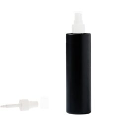 Botella 250 ml HDPE Negro Recta con Vaporizador Blanco Invertido 360º (24/410) - Botellas HDPE