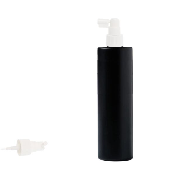 Botella 250 ml HDPE Negro Recta con Vaporizador trompeta (24/410) - Botellas HDPE