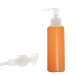 Botella 100 ml HDPE Naranja con Dosificador Traslúcido (24/410) - Botellas HDPE