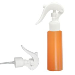 botella 100ml hdpe recto naranja con spray pistola blanco