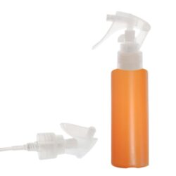 botella 100ml hdpe recto naranja con spray pistola natural