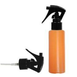 botella 100ml hdpe recto naranja con spray pistola negro