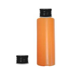 Botella 100 ml HDPE Naranja con Tapón Aluminio Negro (24/410) - Botellas HDPE