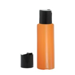 Botella 100 ml HDPE Naranja con Tapón Disc-top Negro (24/410) - Botellas HDPE