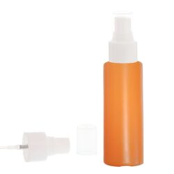 Botella 100 ml HDPE Naranja con Vaporizador Blanco (24/410) - Botellas HDPE