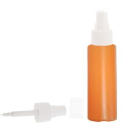 Botella 100 ml HDPE Naranja con Vaporizador Blanco 360 Invertido (24/410) - Botellas HDPE