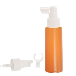 Botella 100 ml HDPE Naranja con Vaporizador Blanco Trompeta (24/410) - Botellas HDPE