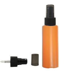 Botella 100 ml HDPE Naranja con Vaporizador Negro Capuchón Ahumado (24/410) - Botellas HDPE