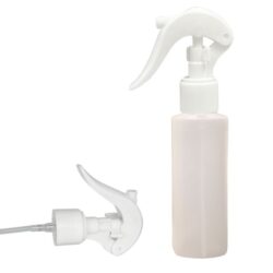 botella 100ml hdpe recto traslucido con spray pistola blanco