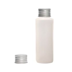 Botella 100 ml HDPE Traslucido con Tapón Aluminio Plata (24/410) - Botellas HDPE