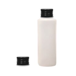 Botella 100 ml HDPE Traslucido con Tapón Aluminio Negro (24/410) - Botellas HDPE
