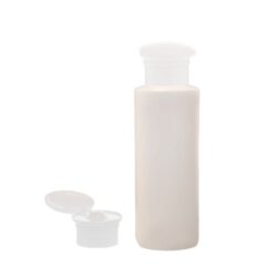 Botella 100 ml HDPE Traslucido con Tapón Bisagra Seta Blanco (24/410) - Botellas HDPE
