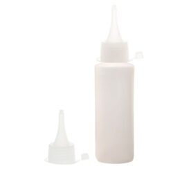 Botella 100 ml HDPE Traslucido con Tapón Cánula Traslúcido y Capuchón de Presión (24/410) - Botellas HDPE