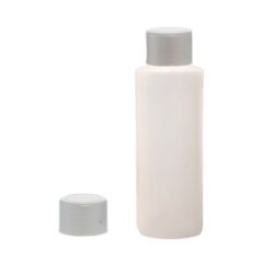 Botella 100 ml HDPE Traslucido con Tapón Rosca Gris Plata (24/410) - Botellas HDPE