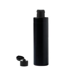 Botella 250 ml HDPE Negro Recta con Tapón Bisagra Negro (24/410) - Botellas HDPE