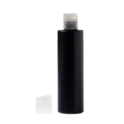 Botella 250 ml HDPE Negro Recta con Tapón Disc-Top Natural (24/410) - Botellas HDPE