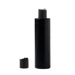 Botella 250 ml HDPE Negro Recta con Tapón Disc-Top Azul (24/410) - Botellas HDPE