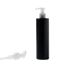 Botella 250 ml HDPE Negro Recta con Dosificador Ancho Natural (24/410) - Botellas HDPE