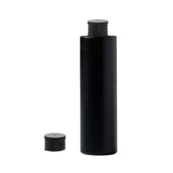 Botella 250 ml HDPE Negro Recta con Tapón Negro (24/410) - Botellas HDPE