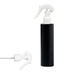 Botella 250 ml HDPE Negro Recta con Vaporizador Trigger Blanco (24/410) - Botellas