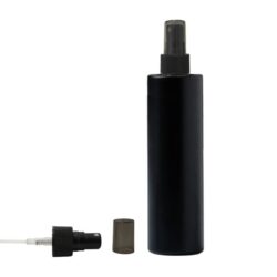 Botella 250 ml PET Negro con Vaporizador Negro y capuchón ahumado (24/410) - Botellas PET