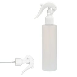 Botella 250 ml HDPE Traslúcido Recta con Vaporizador Trigger Blanco (24/410) - Botellas HDPE