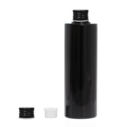 Botella 250 ml PET Negro con Tapón Aluminio Negro y Obturador (24/410) - Botellas PET