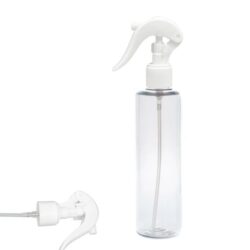 Botella 250 ml PET Transparente con Pistola Spray Trigger Blanco (24/410) - Botellas PET