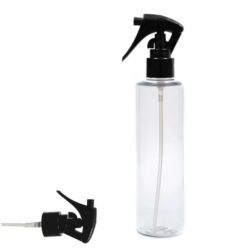 Botella 250 ml PET Transparente con Pistola Spray Trigger Negro (24/410) - Botellas PET