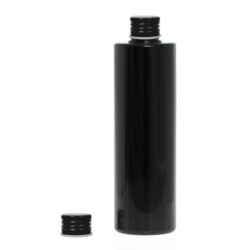 Botella 300 ml PET Negro con Tapón Aluminio Negro (24/410) - Botellas PET