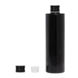 Botella 300 ml PET Negro con Tapón Aluminio Negro con Obturador (24/410) - Botellas PET