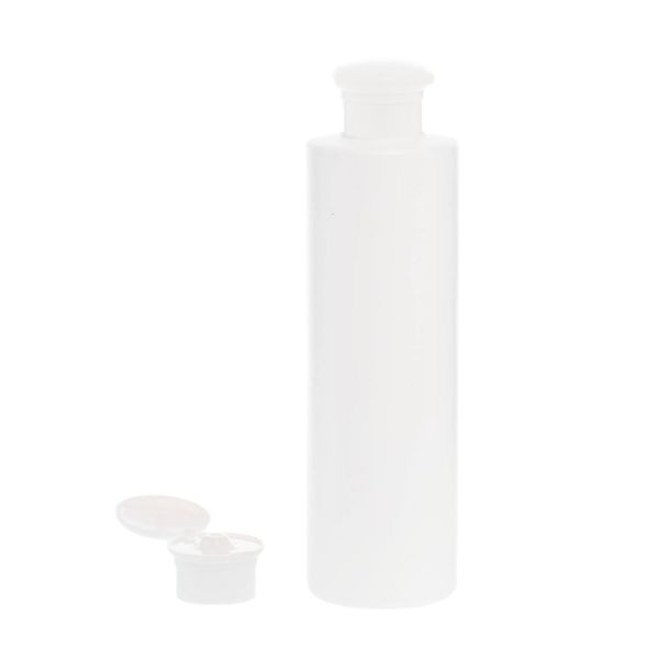 Botella 300 ml PET Blanco con Tapón Bisagra Seta Blanco (24/410) - Botellas PET