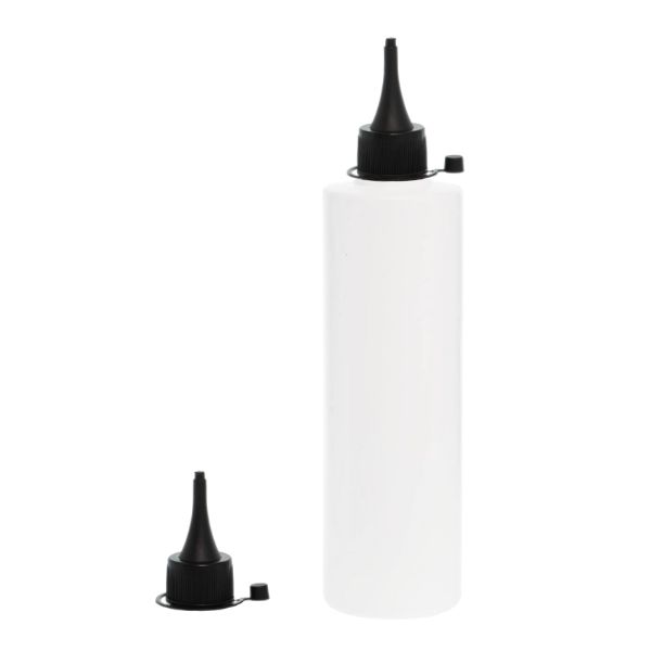 botella 300 ml pet hombro recto Blanco con tapón cánula negra y capuchón de presión