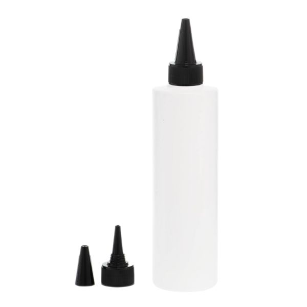 botella 300 ml pet hombro recto Blanco con tapón cánula negra y capuchón de rosca