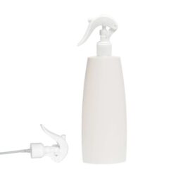 Botella Oval 400 ml HDPE Blanca con spray pistola Blanca (24/410) - Botellas HDPE