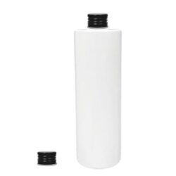 Botella 400 ml PET Blanco con Tapón Aluminio Negro (24/410) - Botellas PET