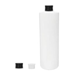 Botella 400 ml PET Blanco con Tapón Aluminio Negro con Obturador (24/410) - Botellas PET