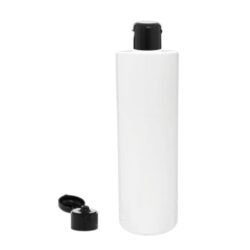 Botella 400 ml PET Blanco con Tapón Bisagra Negro (24/410) - Botellas PET