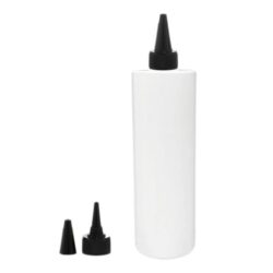 Botella 400 ml PET Blanco con Tapón Cánula Negro y Capuchón de Rosca (24/410) - Botellas PET
