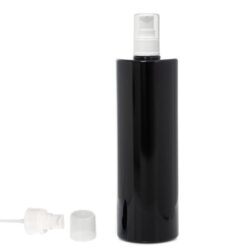 Botella 500 ml PET Negro con Dosificador Serum Blanco (24/410) - Botellas PET